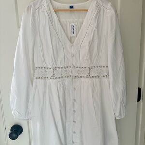 Old Navy White Dress with Lace Accents